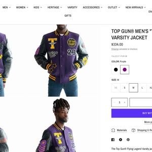 TOP GUN® MEN'S "THE FLYING LEGEND" PURPLE VARSITY JACKET